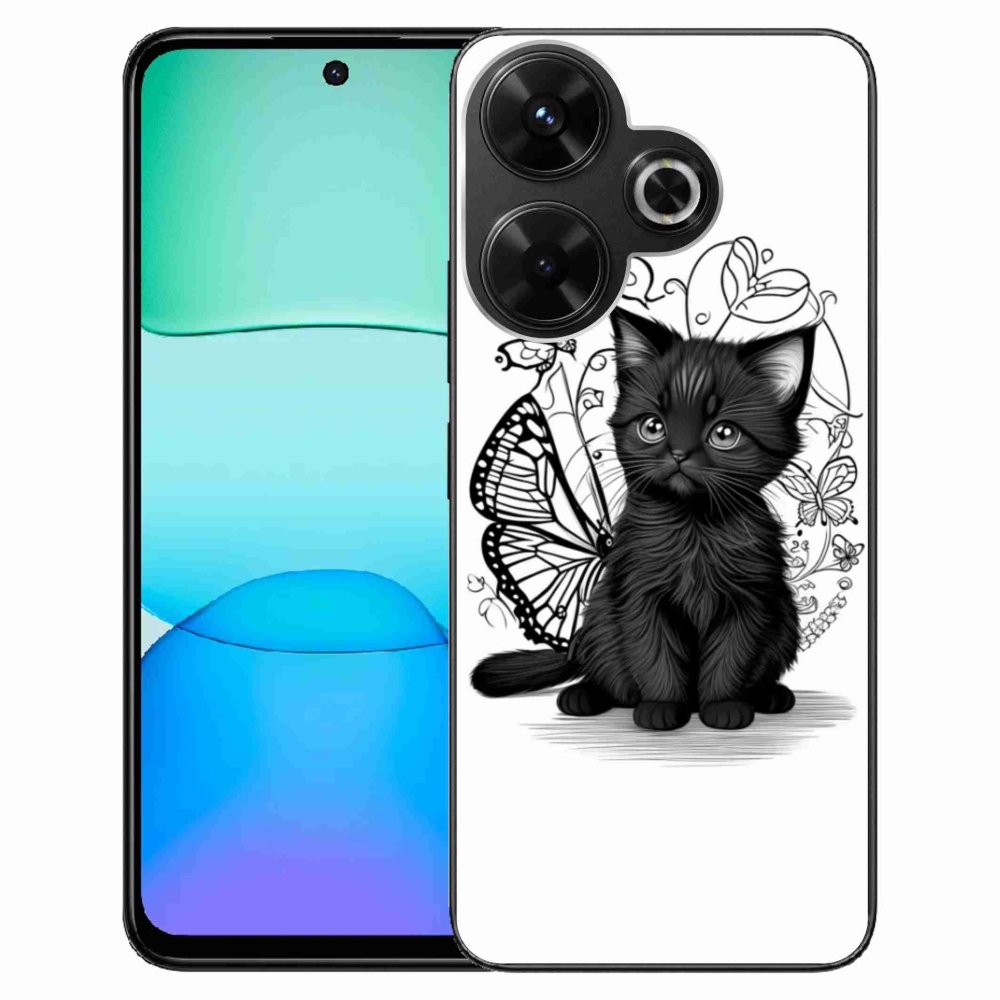 Gelový kryt mmCase na Xiaomi Redmi 13 4G/Poco M6 4G - černé kotě