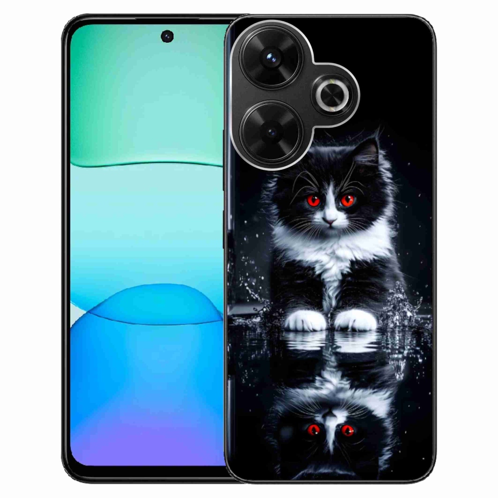 Gelový kryt mmCase na Xiaomi Redmi 13 4G/Poco M6 4G - černobílé kotě