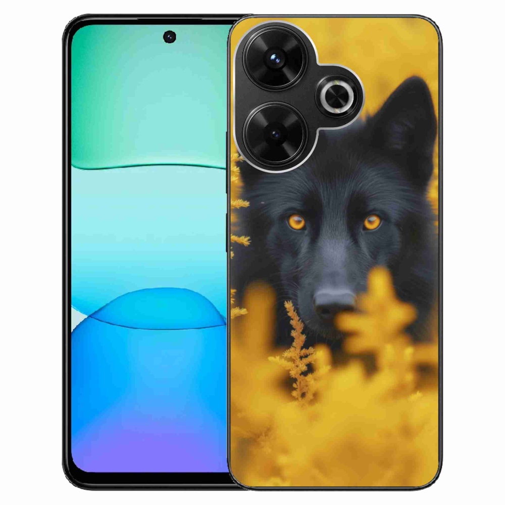 Gelový kryt mmCase na Xiaomi Redmi 13 4G/Poco M6 4G - černý vlk 2