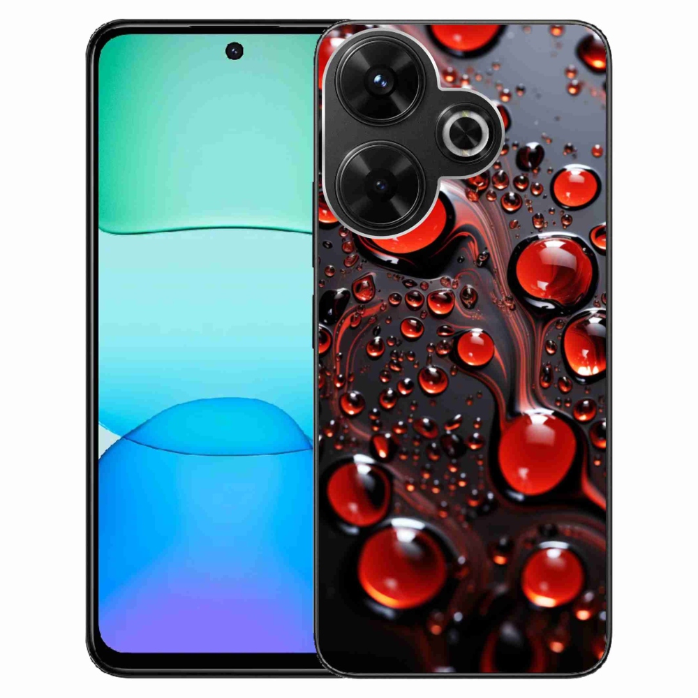Gelový kryt mmCase na Xiaomi Redmi 13 4G/Poco M6 4G - červené kapky 2