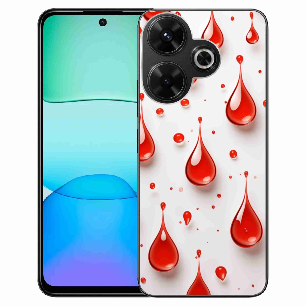 Gelový kryt mmCase na Xiaomi Redmi 13 4G/Poco M6 4G - červené kapky