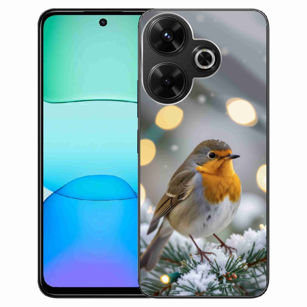 Gelový kryt mmCase na Xiaomi Redmi 13 4G/ Poco M6 4G - červenka v zimě