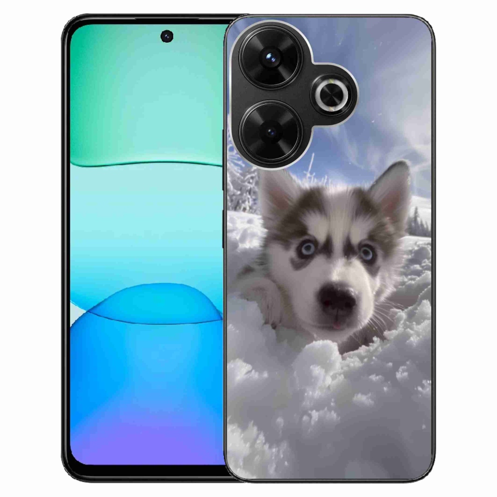 Gelový kryt mmCase na Xiaomi Redmi 13 4G/Poco M6 4G - husky ve sněhu