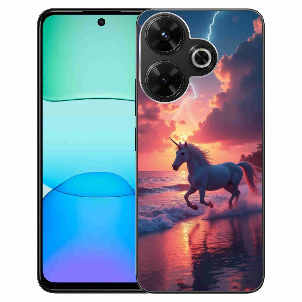 Gelový kryt mmCase na Xiaomi Redmi 13 4G/Poco M6 4G - jednorožec na pláži