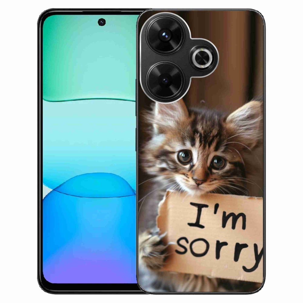 Gelový kryt mmCase na Xiaomi Redmi 13 4G/Poco M6 4G - kočíčí omluva