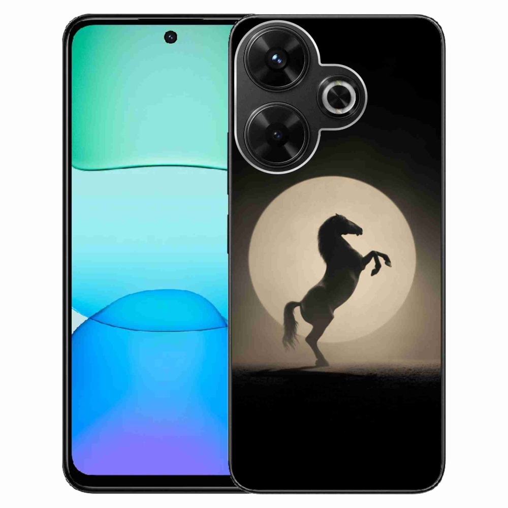 Gelový kryt mmCase na Xiaomi Redmi 13 4G/Poco M6 4G - kůň v siluetě