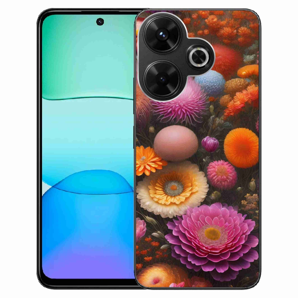 Gelový kryt mmCase na Xiaomi Redmi 13 4G/Poco M6 4G - květinová kompozice