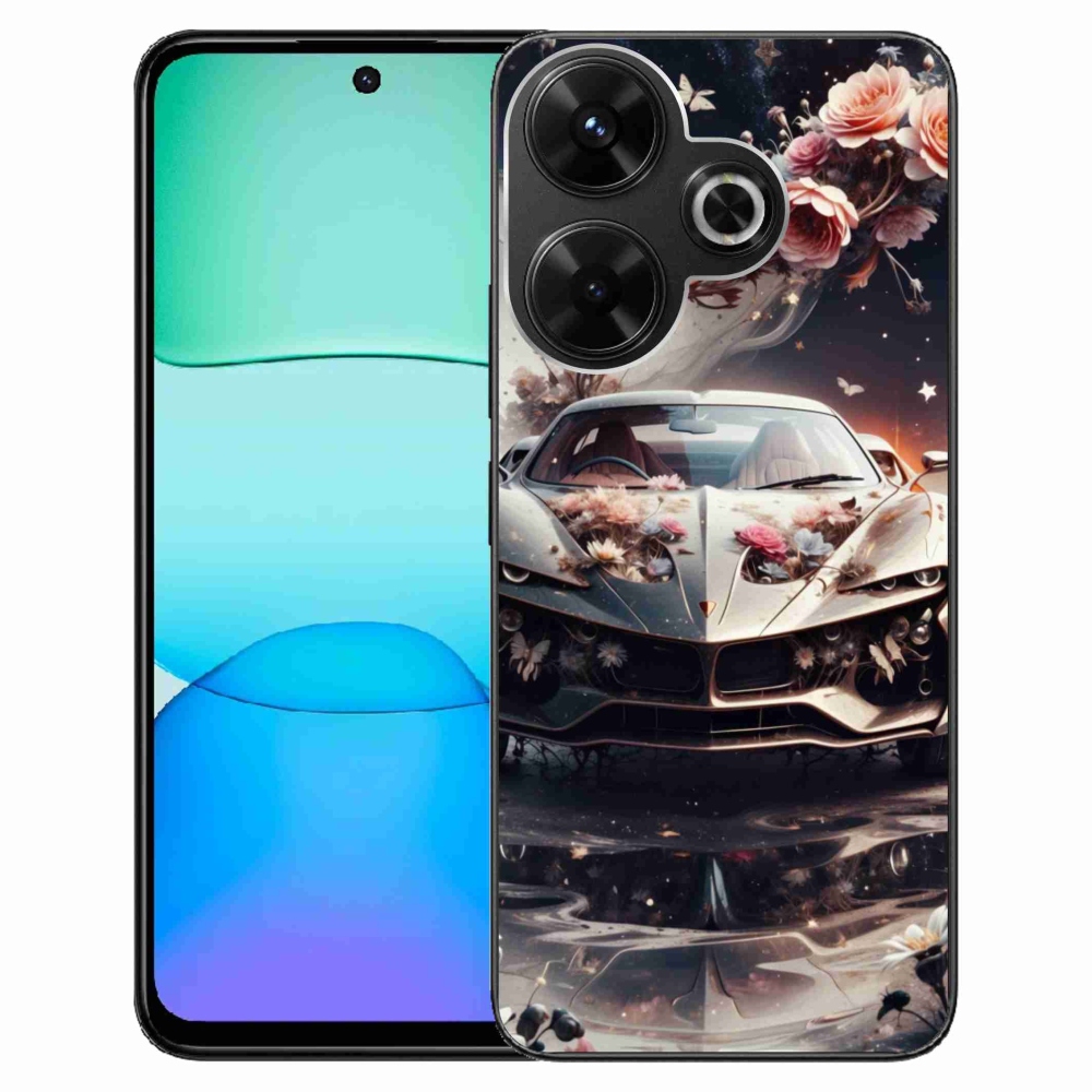 Gelový kryt mmCase na Xiaomi Redmi 13 4G/Poco M6 4G - květinový sProtovní vůz