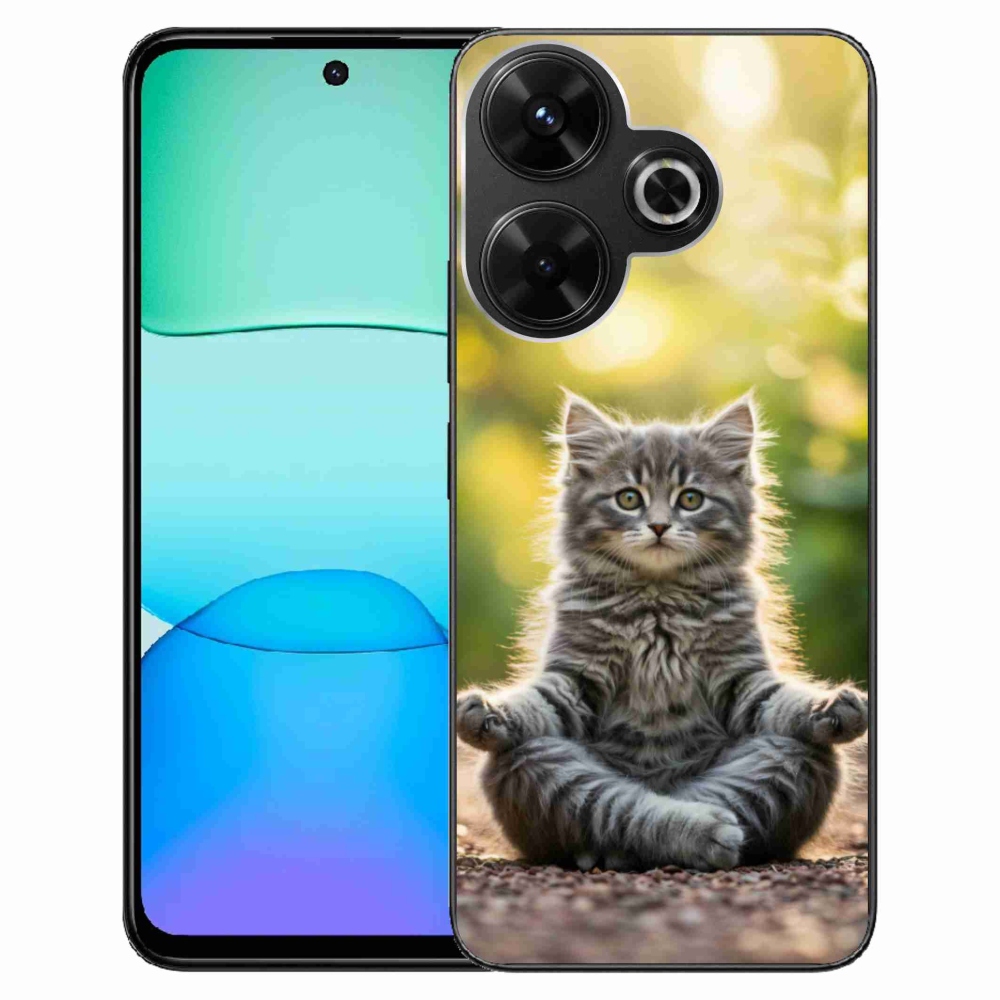 Gelový kryt mmCase na Xiaomi Redmi 13 4G/Poco M6 4G - meditující kotě