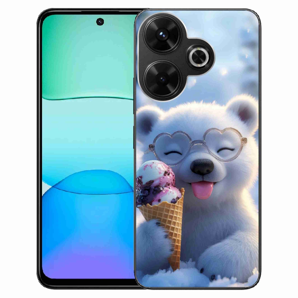 Gelový kryt mmCase na Xiaomi Redmi 13 4G/ Poco M6 4G - medvídek se zmrzlinou