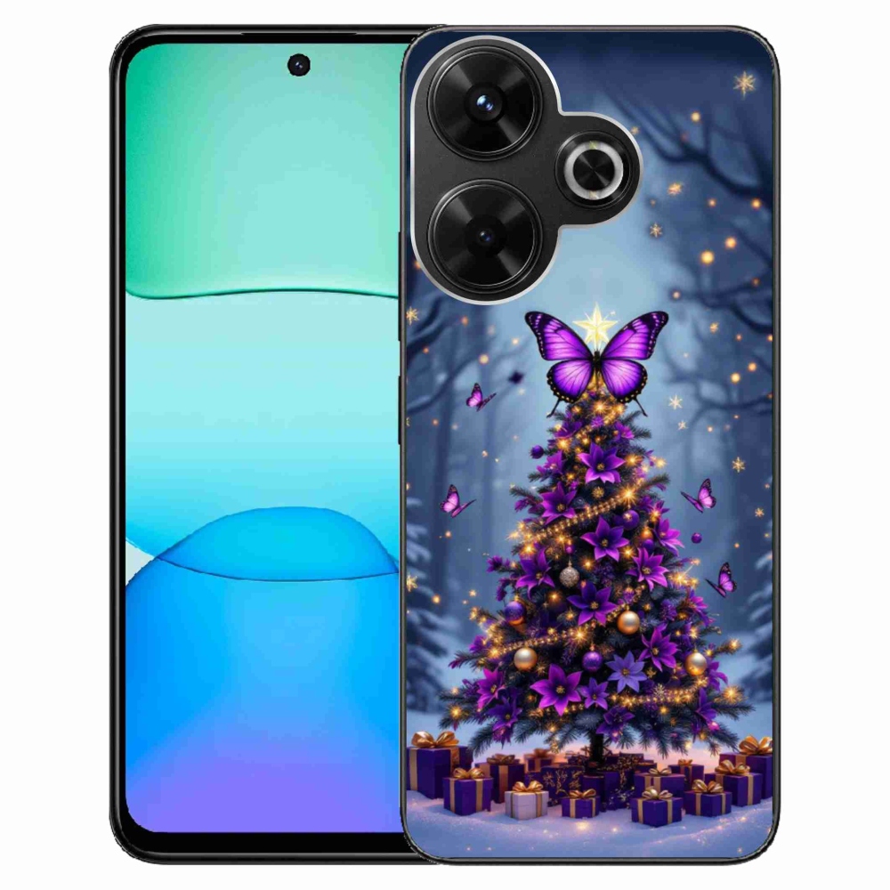 Gelový kryt mmCase na Xiaomi Redmi 13 4G/ Poco M6 4G - motýlí vánoční stromek