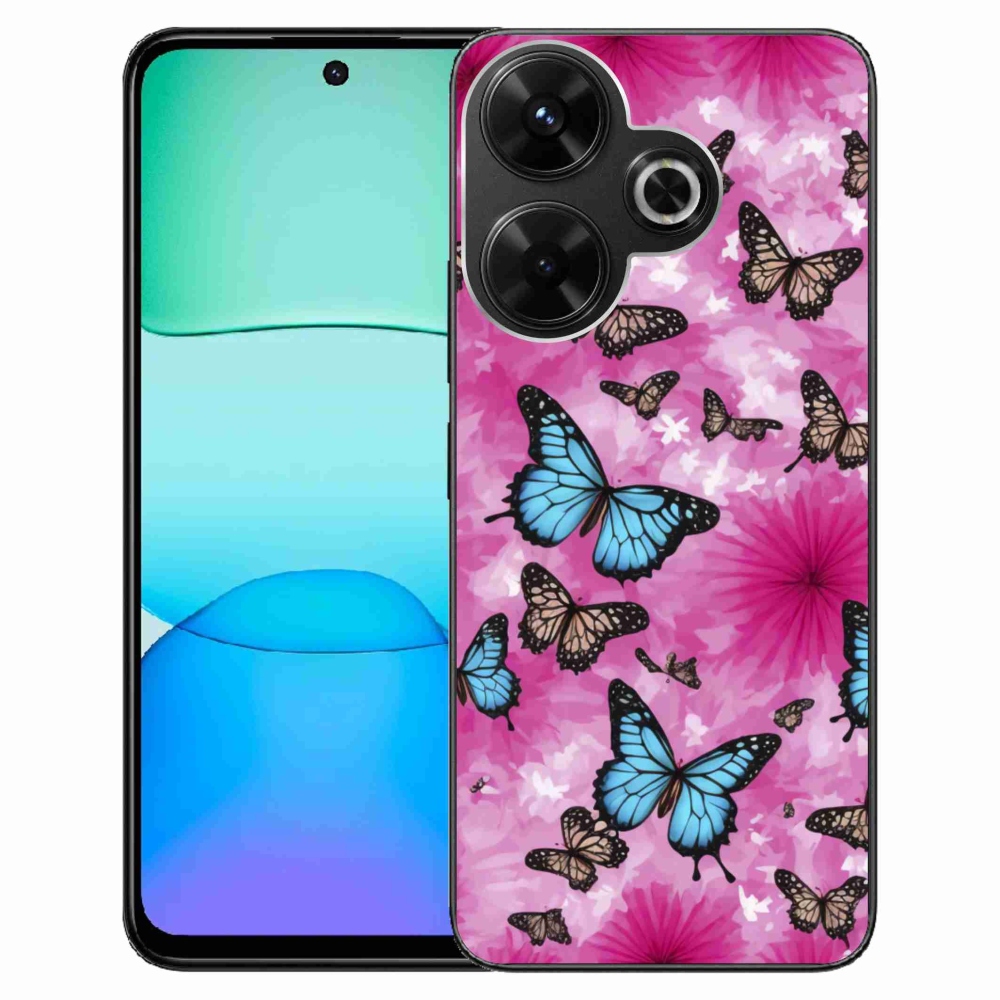 Gelový kryt mmCase na Xiaomi Redmi 13 4G/Poco M6 4G - motýlí zahrada