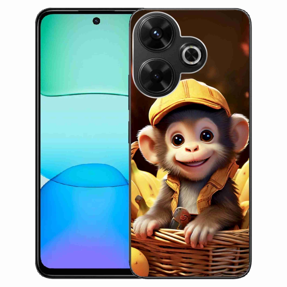 Gelový kryt mmCase na Xiaomi Redmi 13 4G/ Poco M6 4G - opice v košíku