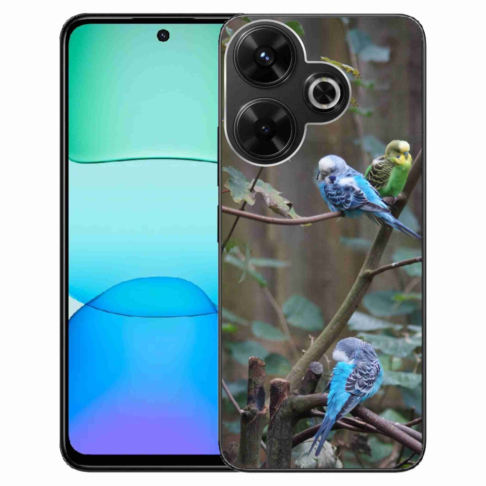 Gelový kryt mmCase na Xiaomi Redmi 13 4G/ Poco M6 4G - papoušci na větvi