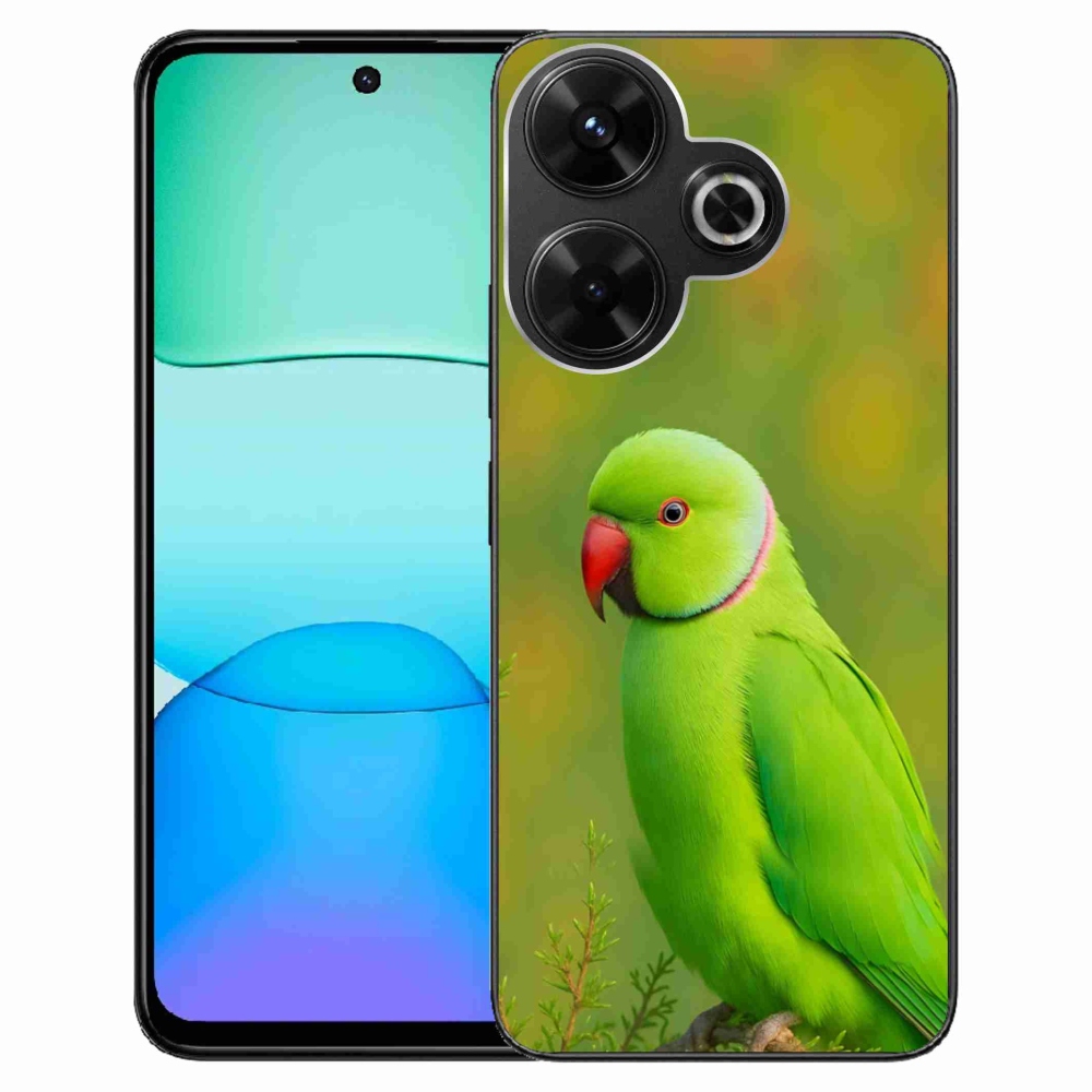 Gelový kryt mmCase na Xiaomi Redmi 13 4G/Poco M6 4G - papoušek alexandr 2