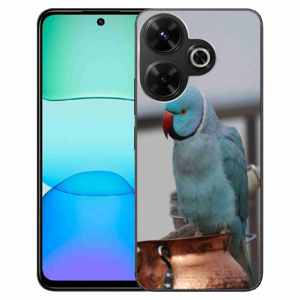 Gelový kryt mmCase na Xiaomi Redmi 13 4G/Poco M6 4G - papoušek alexandr modrý