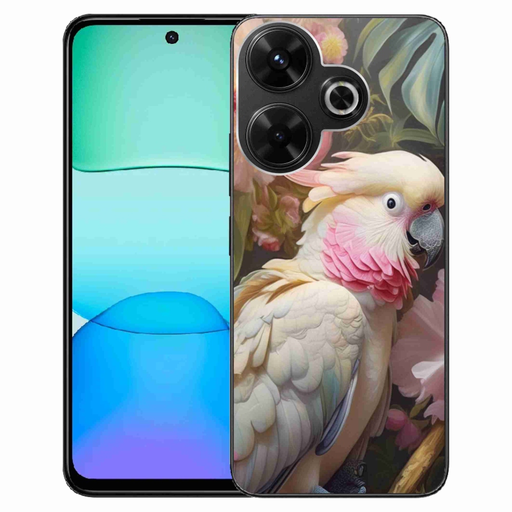 Gelový kryt mmCase na Xiaomi Redmi 13 4G/Poco M6 4G - papoušek kakadu růžový 2
