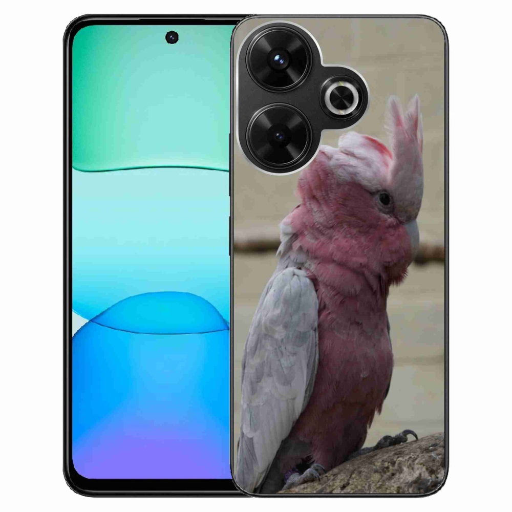 Gelový kryt mmCase na Xiaomi Redmi 13 4G/Poco M6 4G - papoušek kakadu růžový
