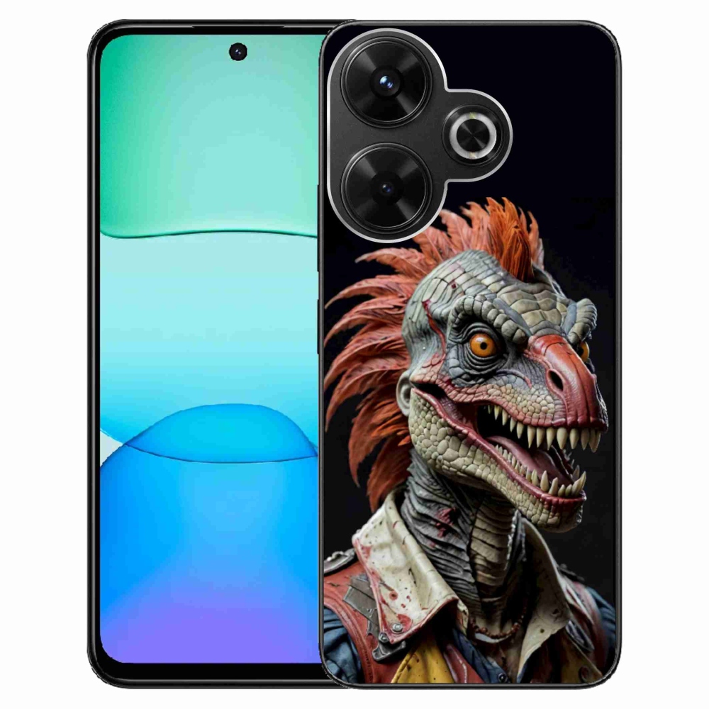 Gelový kryt mmCase na Xiaomi Redmi 13 4G/ Poco M6 4G - punk dinosaurus