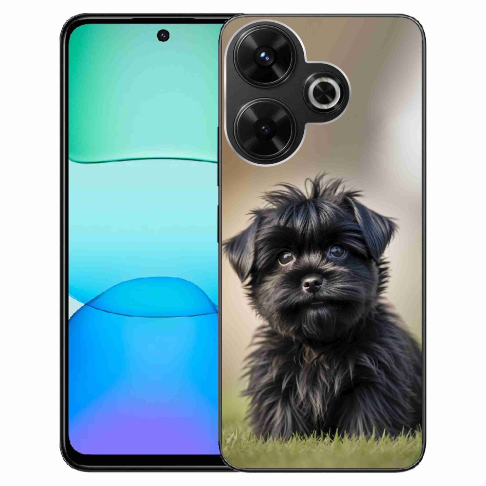 Gelový kryt mmCase na Xiaomi Redmi 13 4G/ Poco M6 4G - roztomilý černý pejsek