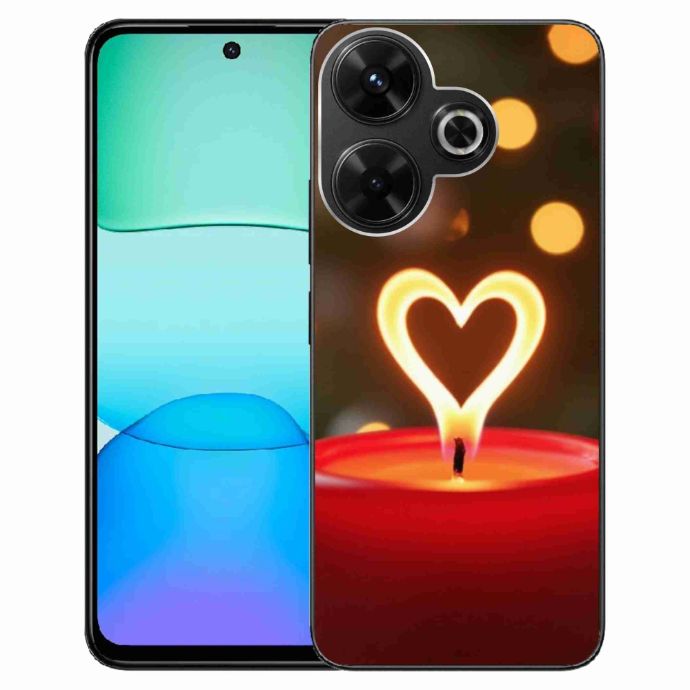 Gelový kryt mmCase na Xiaomi Redmi 13 4G/Poco M6 4G - srdce z plamene