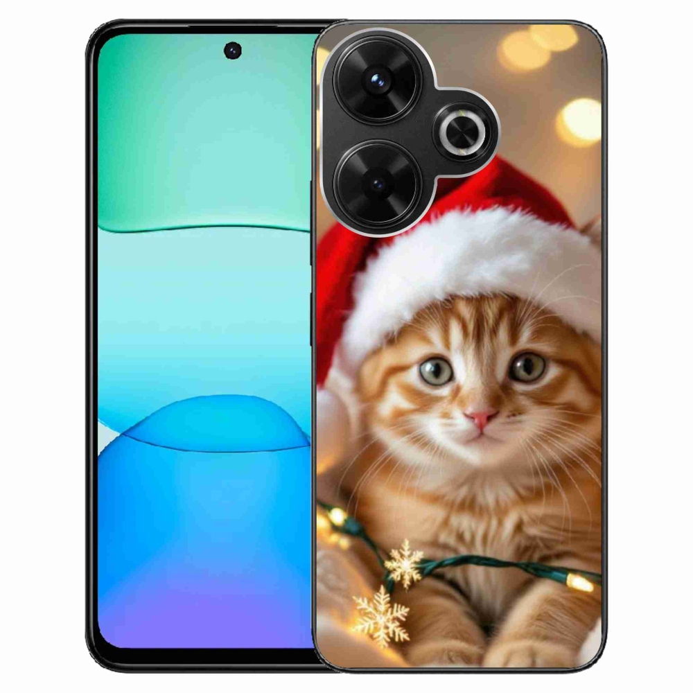 Gelový kryt mmCase na Xiaomi Redmi 13 4G/Poco M6 4G - vánoční kotě