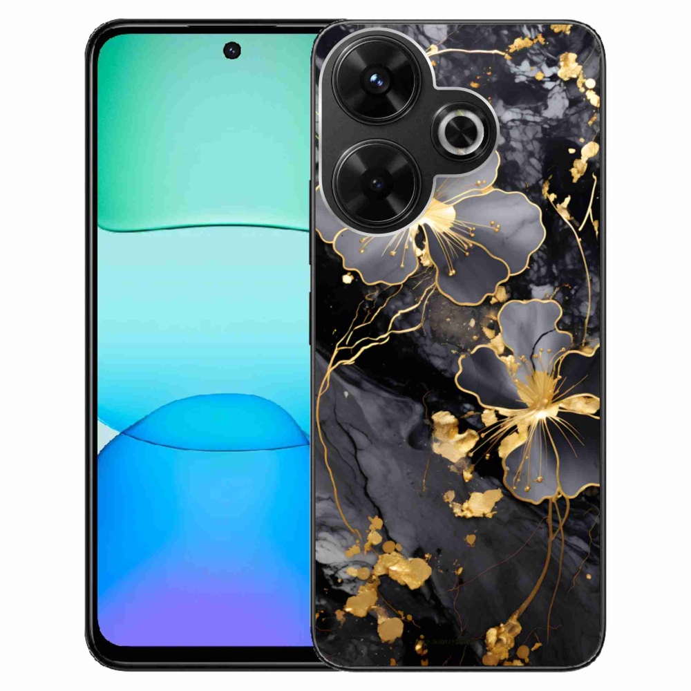 Gelový kryt mmCase na Xiaomi Redmi 13 4G/Poco M6 4G - zlaté květy