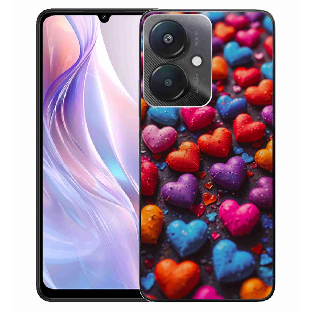 Gelový kryt mmCase na Xiaomi Redmi 13C 5G - barevná srdce