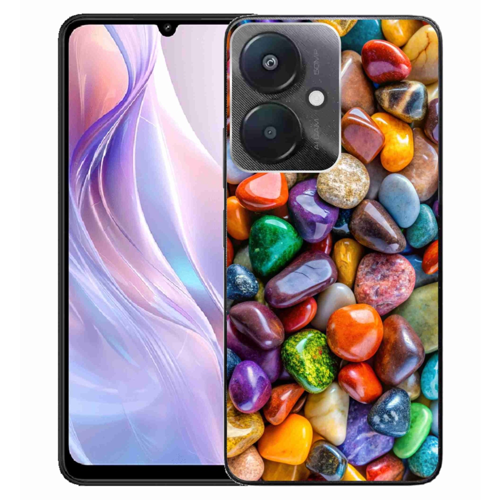 Gelový kryt mmCase na Xiaomi Redmi 13C 5G - barevné kamínky