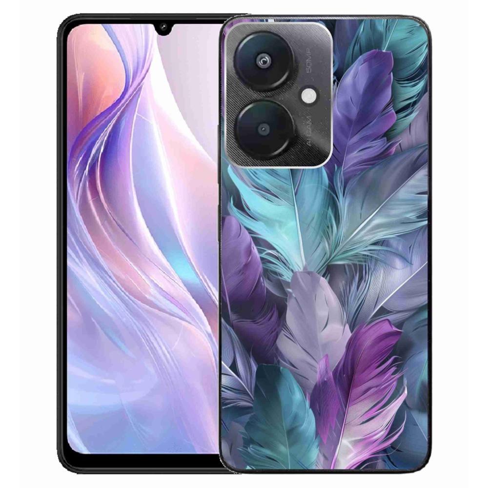 Gelový kryt mmCase na Xiaomi Redmi 13C 5G - barevné peří 2