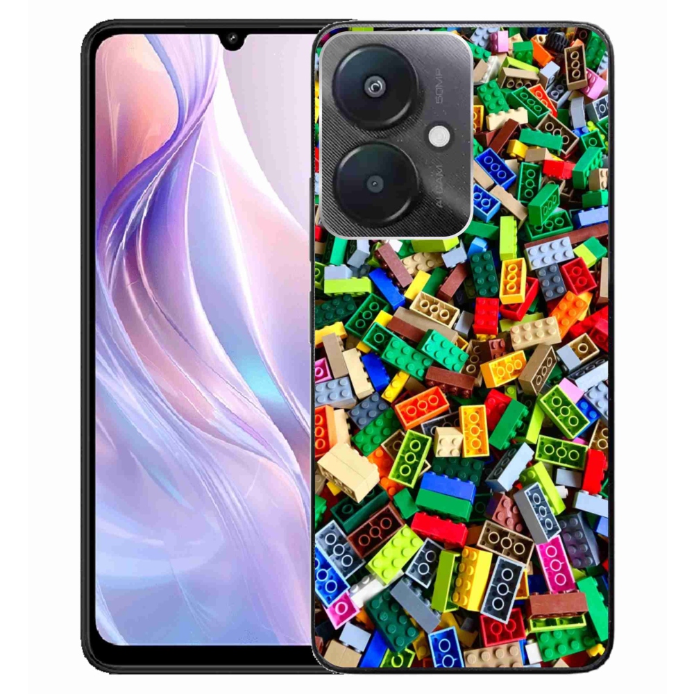 Gelový kryt mmCase na Xiaomi Redmi 13C 5G - barevné stavební kostky