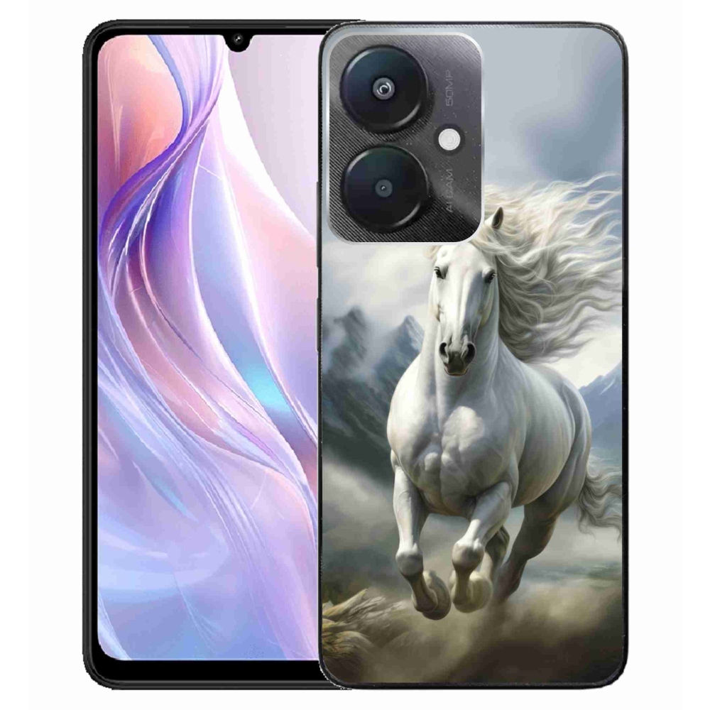 Gelový kryt mmCase na Xiaomi Redmi 13C 5G - běžící bílý kůň 3