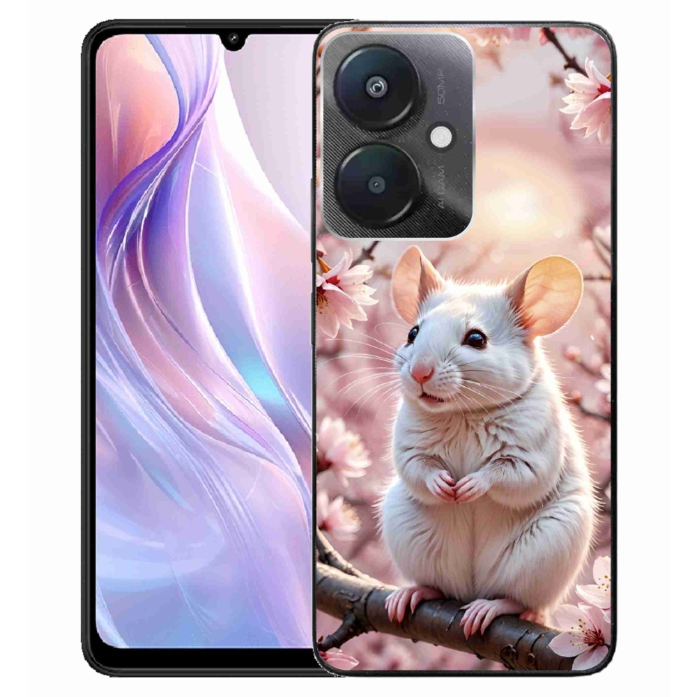 Gelový kryt mmCase na Xiaomi Redmi 13C 5G - bílá myš na větvi