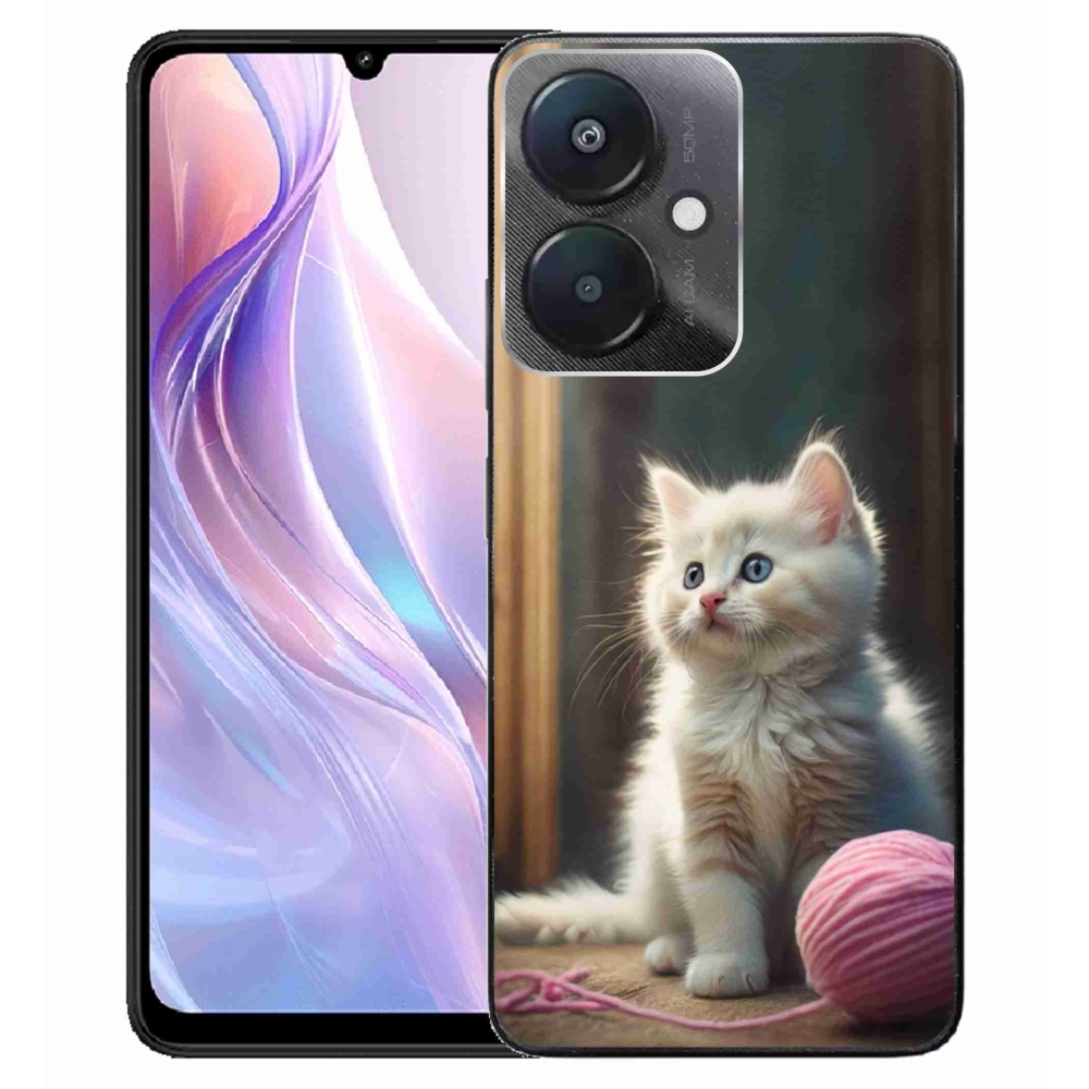 Gelový kryt mmCase na Xiaomi Redmi 13C 5G - bílé kotě 2