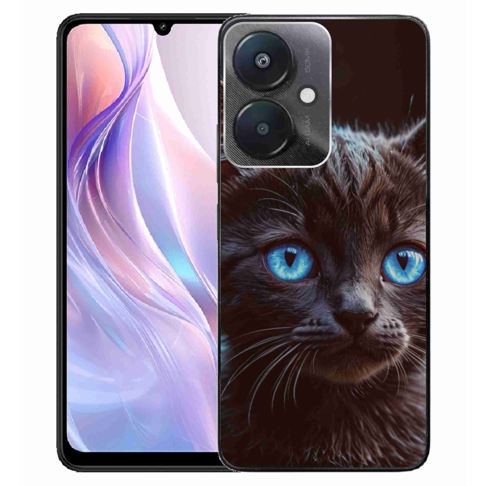 Gelový kryt mmCase na Xiaomi Redmi 13C 5G - černé kotě 2