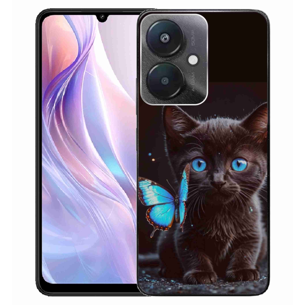 Gelový kryt mmCase na Xiaomi Redmi 13C 5G - černé kotě 3