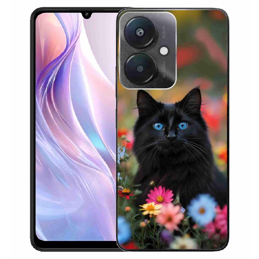 Gelový kryt mmCase na Xiaomi Redmi 13C 5G - černé kotě 4