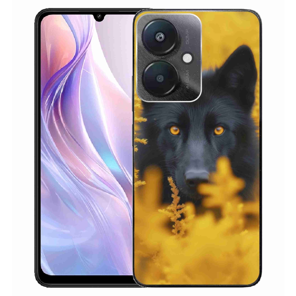 Gelový kryt mmCase na Xiaomi Redmi 13C 5G - černý vlk 2
