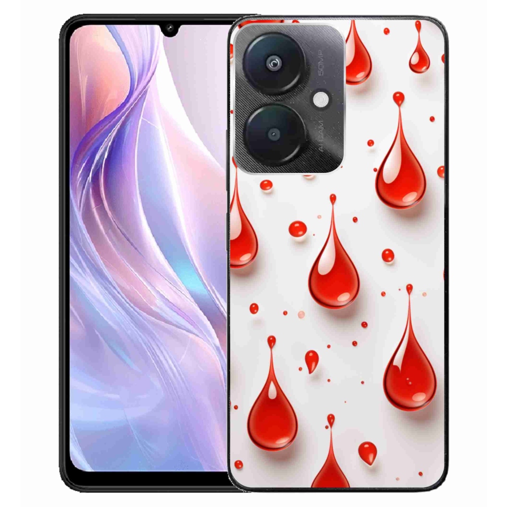 Gelový kryt mmCase na Xiaomi Redmi 13C 5G - červené kapky