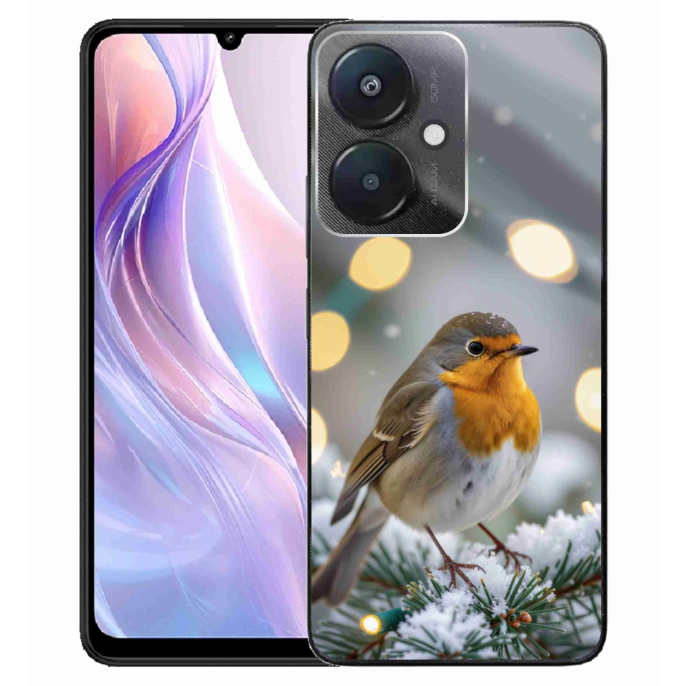 Gelový kryt mmCase na Xiaomi Redmi 13C 5G - červenka v zimě
