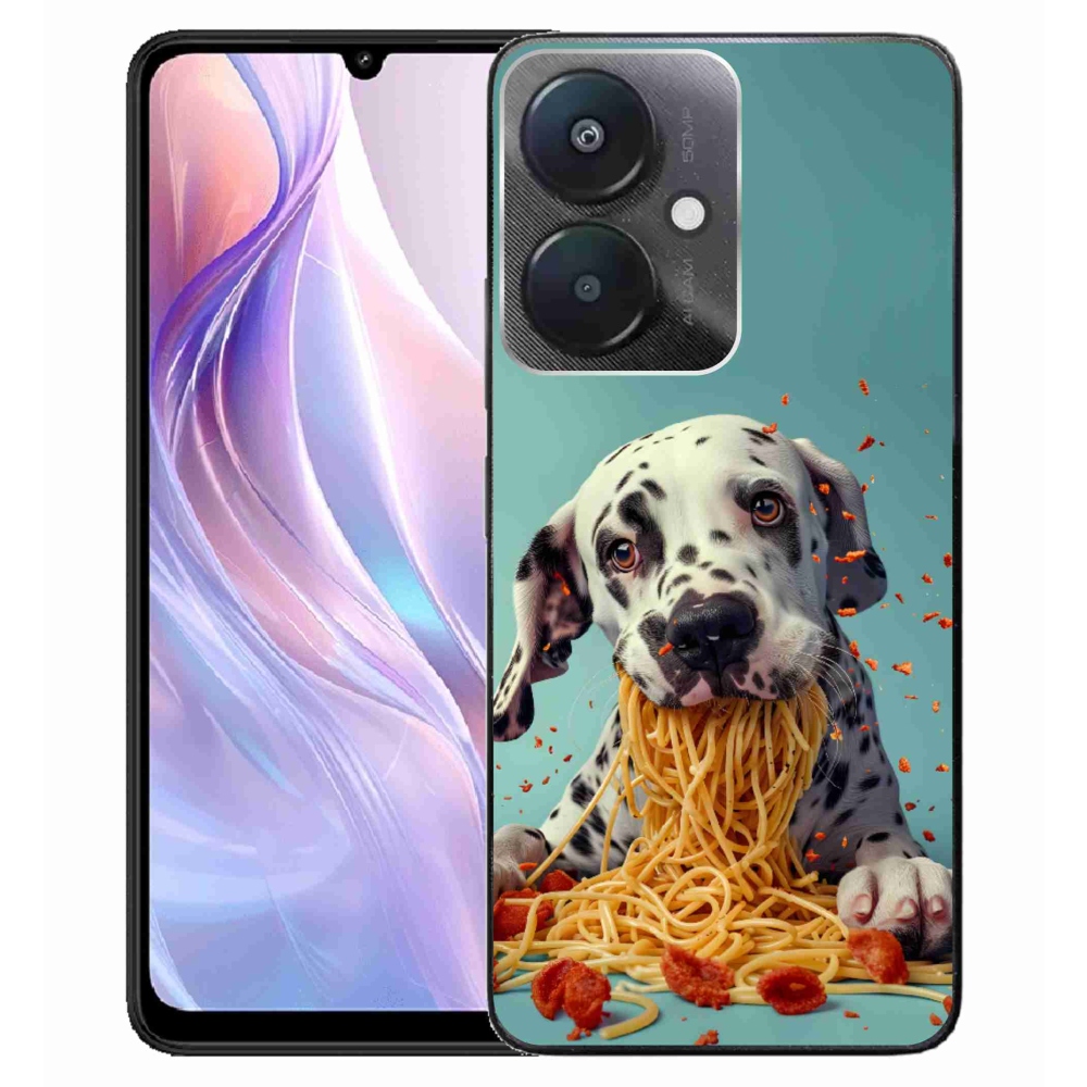 Gelový kryt mmCase na Xiaomi Redmi 13C 5G - dalmatin a špagety