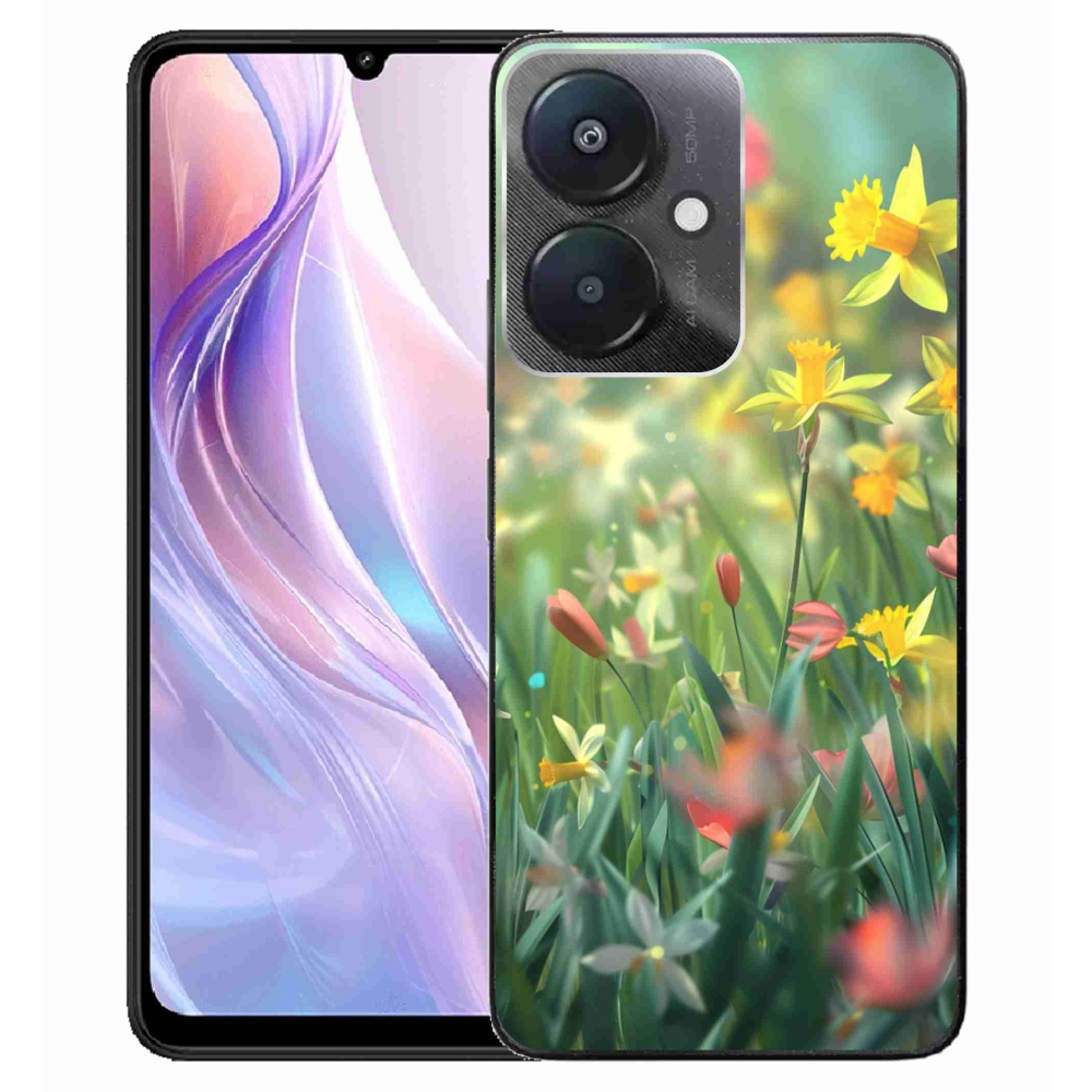 Gelový kryt mmCase na Xiaomi Redmi 13C 5G - jarní květy