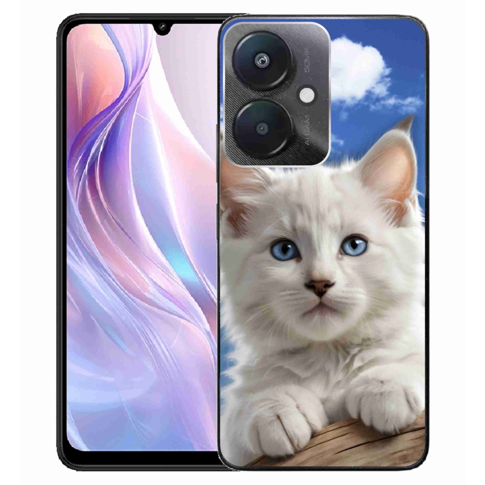 Gelový kryt mmCase na Xiaomi Redmi 13C 5G - kotě a oblaka