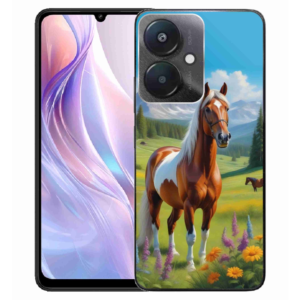 Gelový kryt mmCase na Xiaomi Redmi 13C 5G - kůň na louce