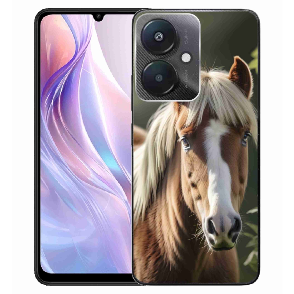 Gelový kryt mmCase na Xiaomi Redmi 13C 5G - kůň se světlou hřívou