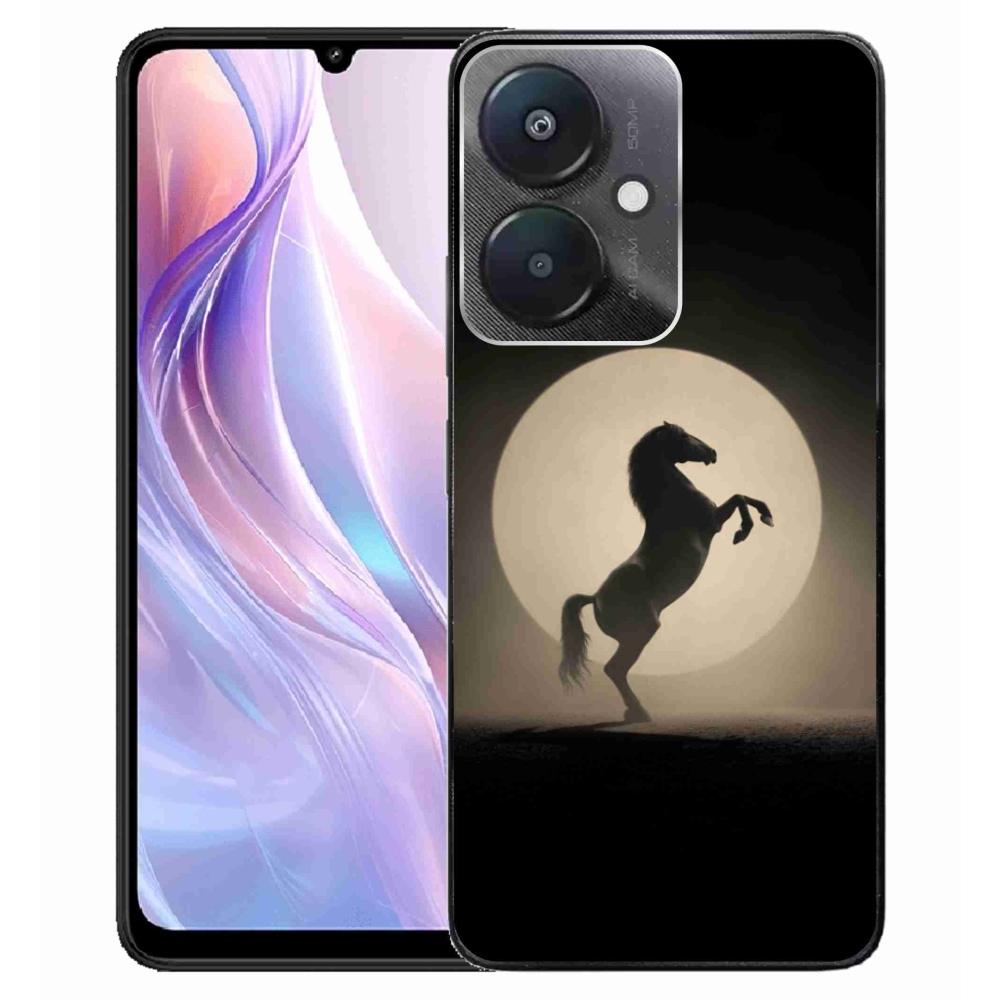 Gelový kryt mmCase na Xiaomi Redmi 13C 5G - kůň v siluetě