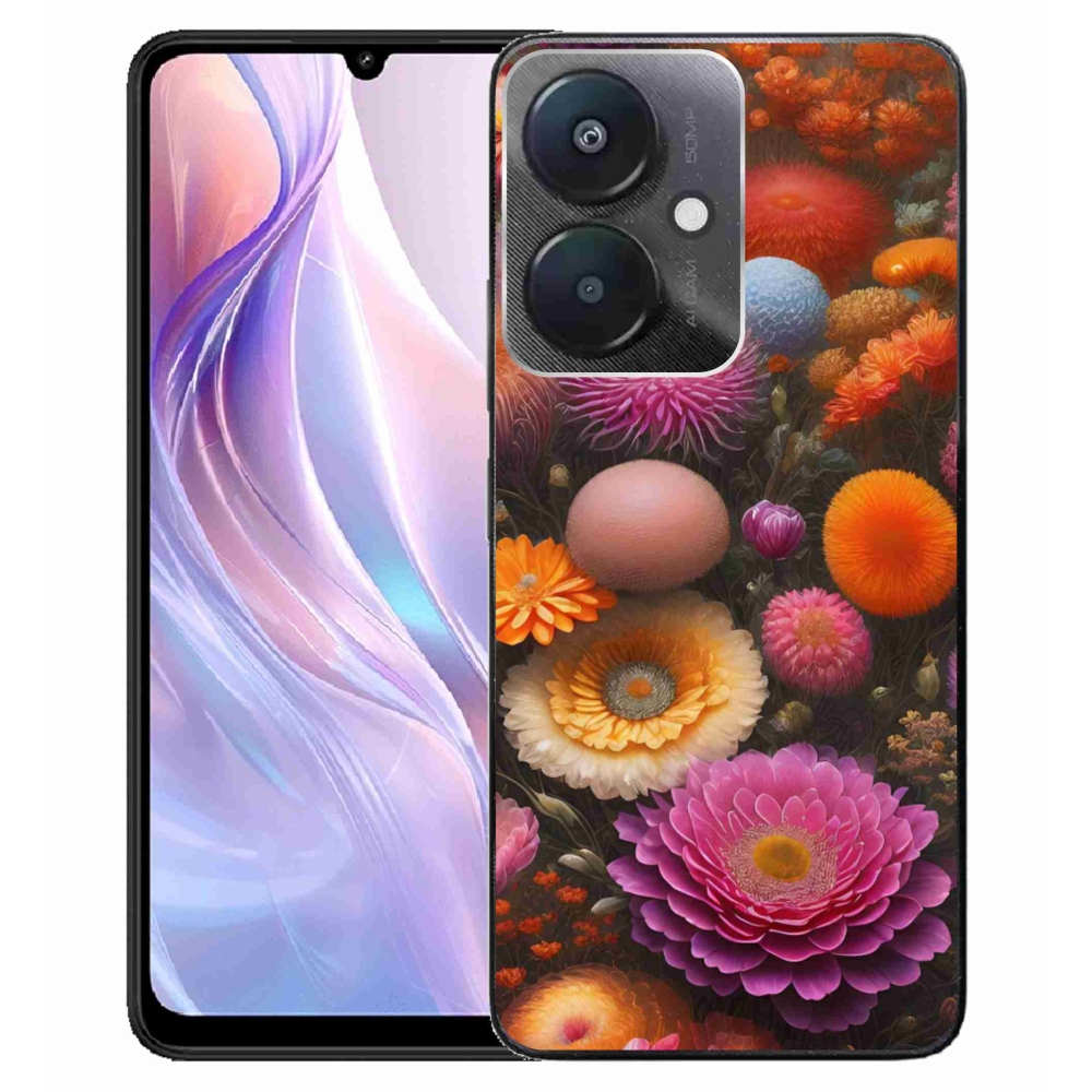 Gelový kryt mmCase na Xiaomi Redmi 13C 5G - květinová kompozice