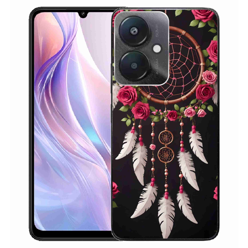 Gelový kryt mmCase na Xiaomi Redmi 13C 5G - lapač snů s růžemi