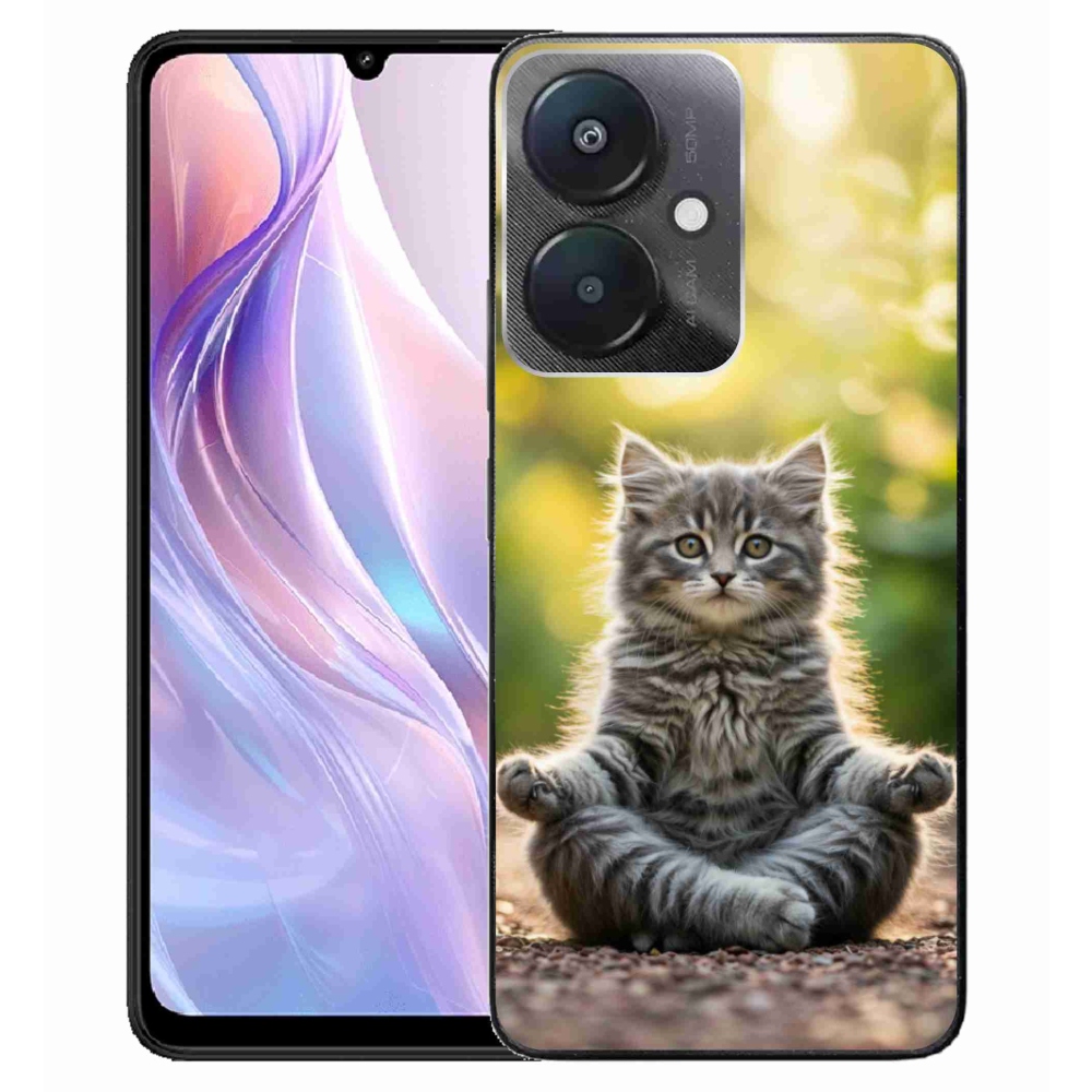 Gelový kryt mmCase na Xiaomi Redmi 13C 5G - meditující kotě