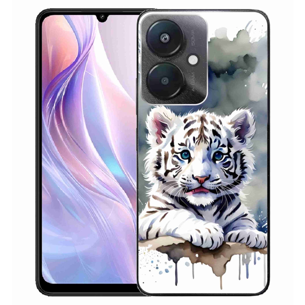 Gelový kryt mmCase na Xiaomi Redmi 13C 5G - mládě bílého tygra
